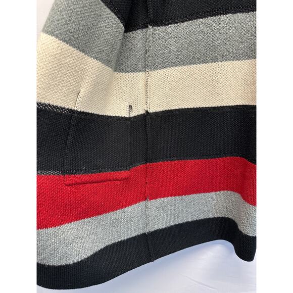 AGB Petite Women ColorBlock Long Line Open Front Cardigan Metalic Med - Picture 4 of 10